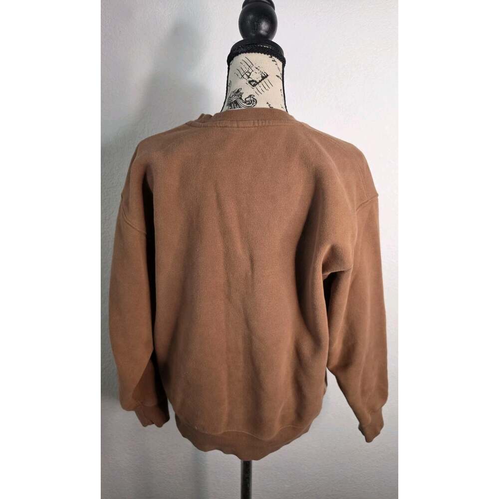 Aritzia TNA Cozy fleece Boyfriend Sweater SZ XS Crewneck Brown Sweatfleece - Picture 6 of 11